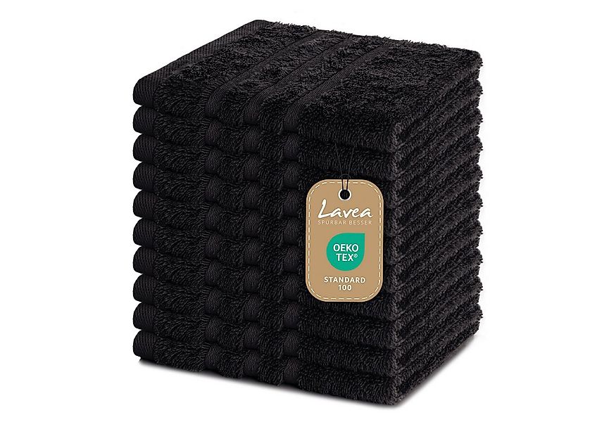 Lavea Seiftuch 10er Gästehandtücher Set 30x30 cm Elena Frottee, kleine Wasc günstig online kaufen