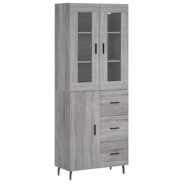 vidaXL Highboard Grau Sonoma 69,5x34x180 cm Holzwerkstoff 3198487 günstig online kaufen