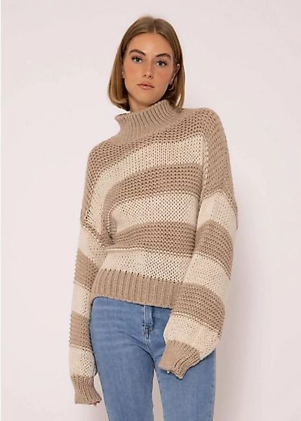 SASSYCLASSY Rollkragenpullover Rollkragen Pullover Damen mit Streifen Rollk günstig online kaufen