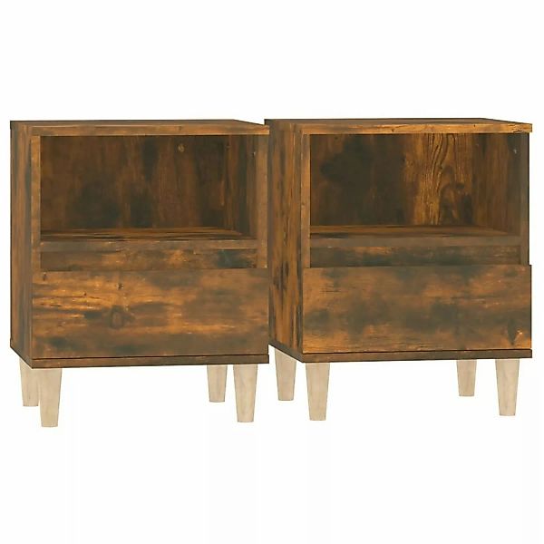 Vidaxl Nachttische 2 Stk. Räuchereiche 40x35x50 Cm günstig online kaufen