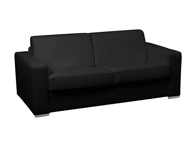 Schlafsofa mit Matratze 3-Sitzer - 100% Büffelleder - schwarz - Matratze 18 günstig online kaufen