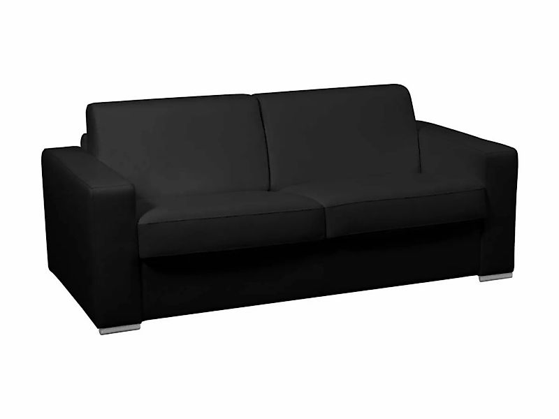 Schlafsofa mit Matratze 3-Sitzer - 100% Büffelleder - schwarz - Matratze 18 günstig online kaufen