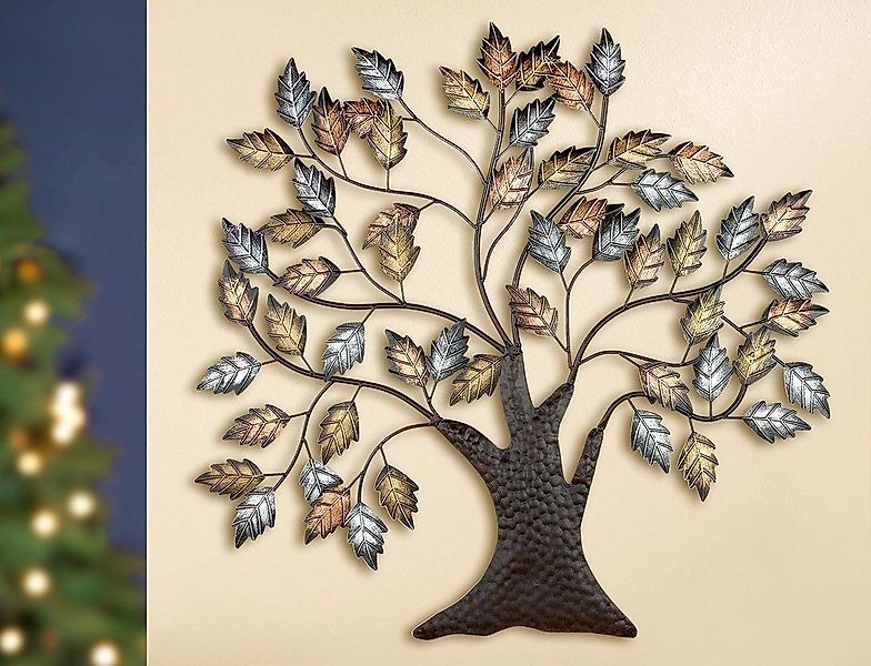 GILDE Dekoobjekt Wanddeko Lebensbaum 3D Metallbild günstig online kaufen