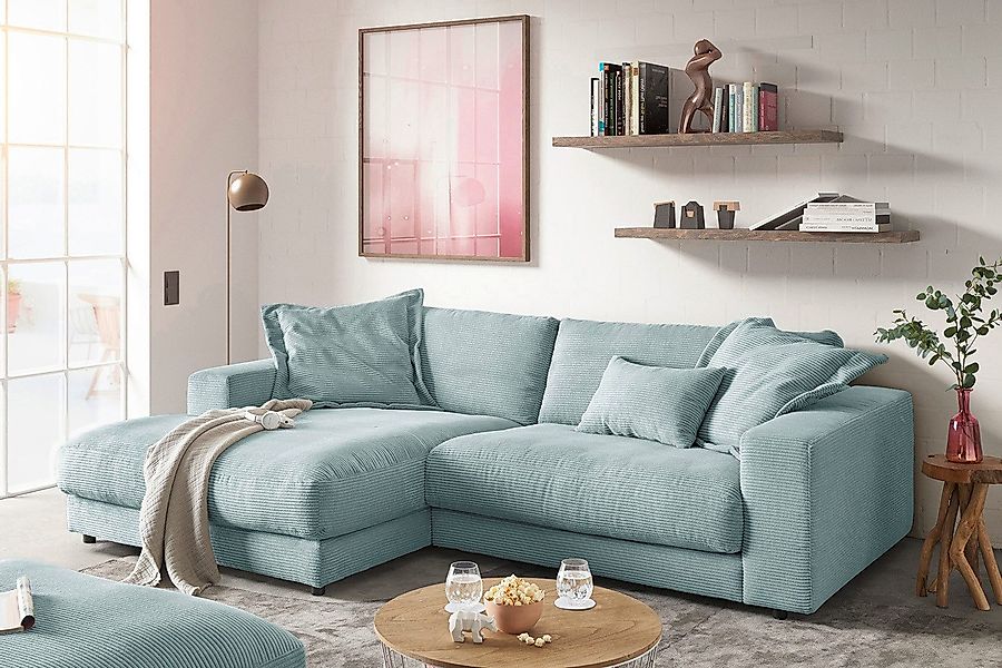 KAWOLA Ecksofa MADELINE, Sofa Cord Longchair günstig online kaufen