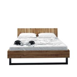 Bett aus Wildeiche Massivholz Stahl günstig online kaufen