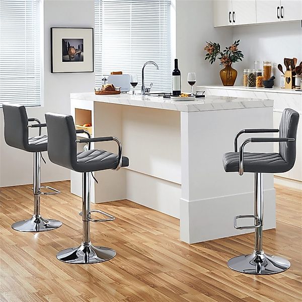 Yaheetech Barhocker 2-er Set, Höhenverstellbarer Barstuhl günstig online kaufen