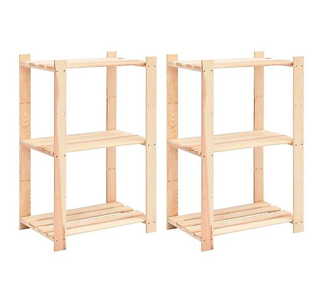 vidaXL Schwerlastregal Lagerregale 3 Böden 2 Stk. 60x38x90cm Massivholz Kie günstig online kaufen