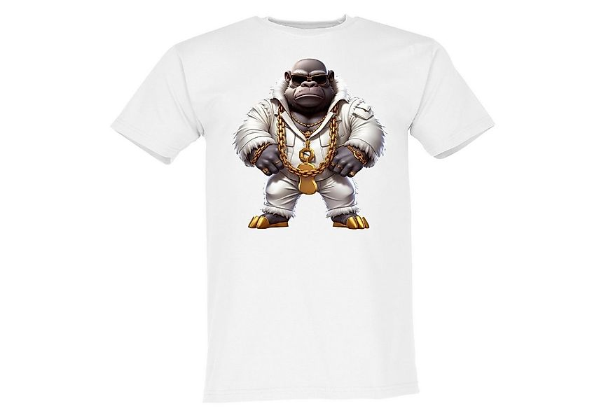 Banco T-Shirt Herren Gangsta Gorilla Mit Goldkette aus 100% Baumwolle günstig online kaufen