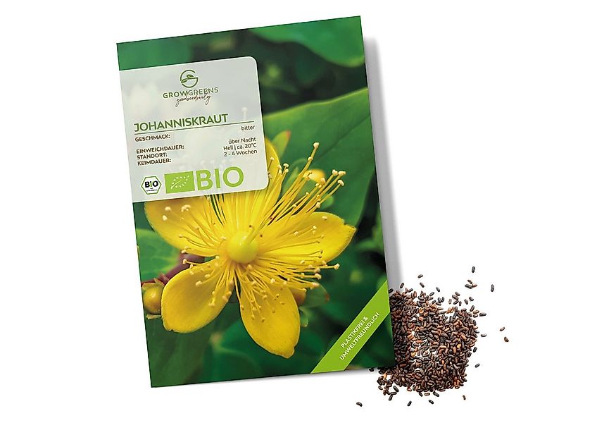 Growgreens Kräutersamen BIO Johanniskraut Samen - Heilkräuter Saatgut bio. günstig online kaufen