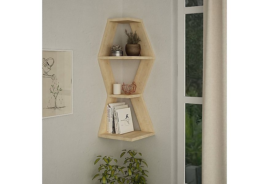 Decortie Eckregal Sablor, Modernes Eck-Wandregal, 30 x 30 x 86 cm günstig online kaufen