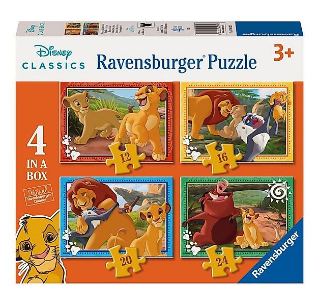 Ravensburger Puzzle Kinder Puzzle-Box 4 in 1 Ravensburger Disney König der günstig online kaufen