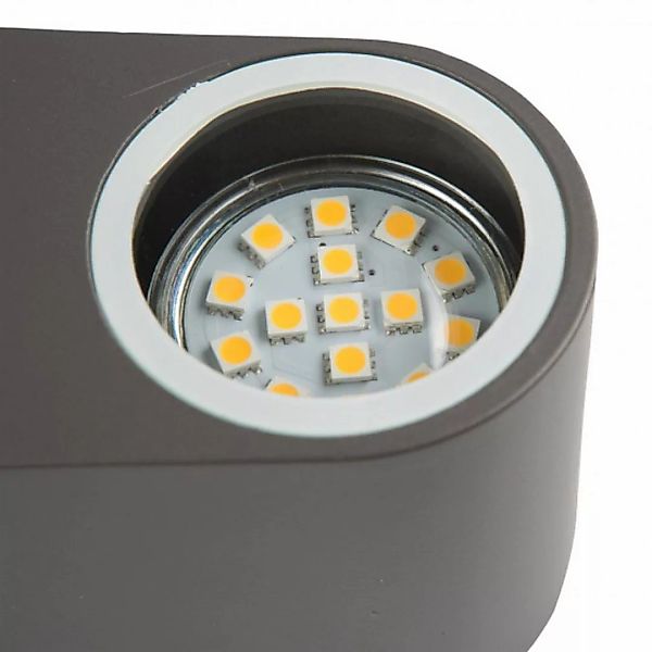 Wandleuchte Bastia Led Ip44 3w Aluminiumgrau günstig online kaufen