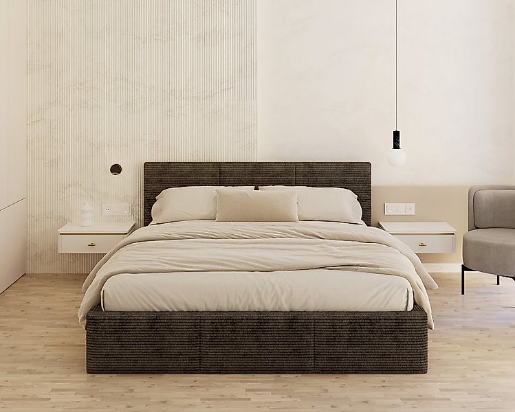 thematys Polsterbett mit Bettkasten Stauraumbett, aus hochwertigem CORD Sto günstig online kaufen