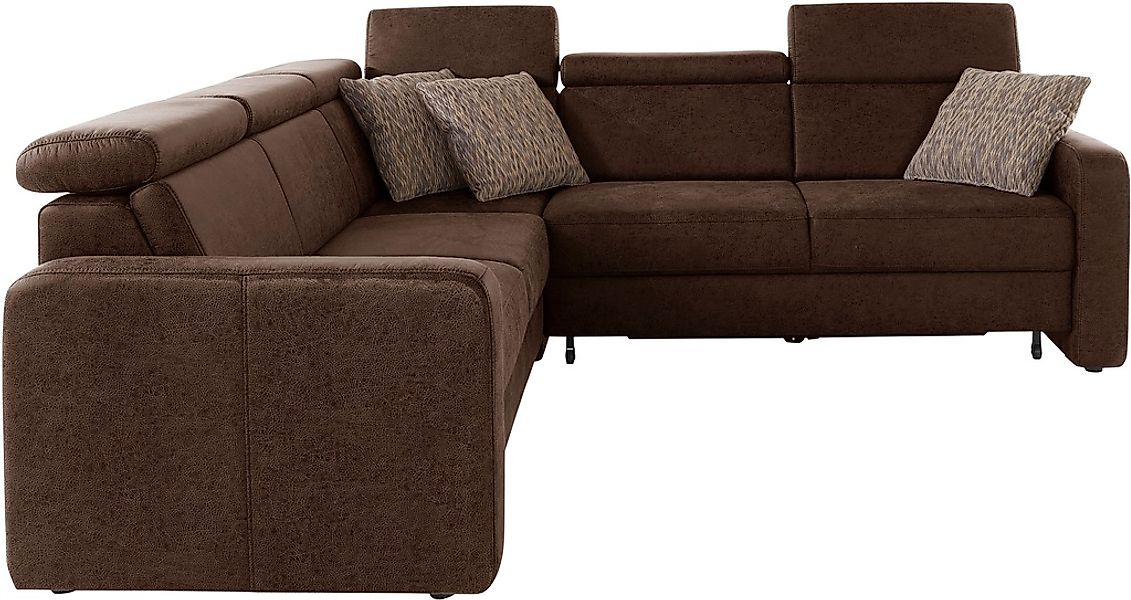 sit&more Ecksofa »Bologna L-Form« Kopfteilverstellung, wahlweise mit Bettfu günstig online kaufen