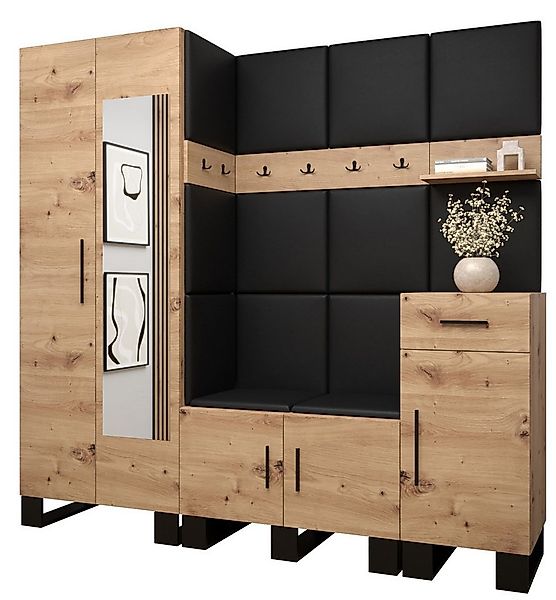 ABIKS MÖBEL Garderoben-Set ARTIN Set 13 Garderobe mit gepolsterten Paneelen günstig online kaufen