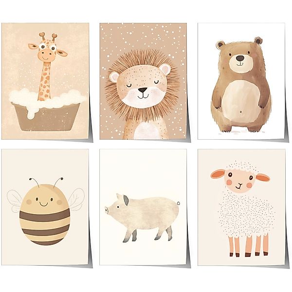 JUSTGOODMOOD Poster Premium ® Giraffe Löwe günstig online kaufen