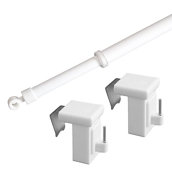 dekondo Gardinenstange "Style", weiß, ausziehbar, Fensterhaken günstig online kaufen