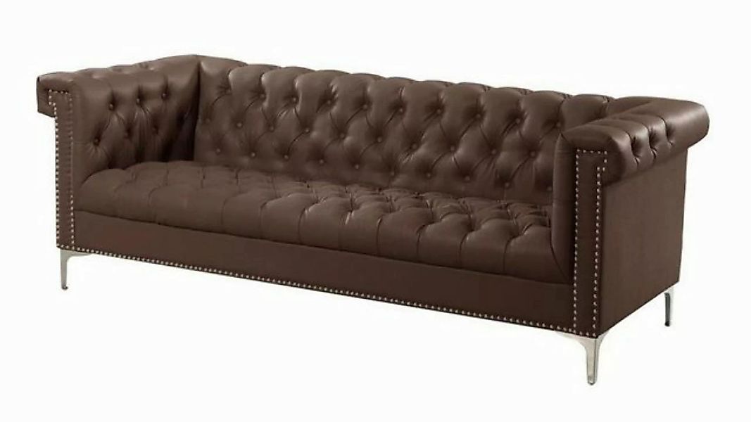 JVmoebel Chesterfield-Sofa Luxus Schwarzer Chesterfield Dreisitzer Modernes günstig online kaufen