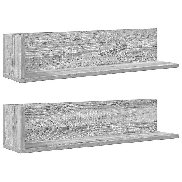 vidaXL Wandregale 2 Stk Grau Sonoma 75x16,5x16,5 cm Holzwerkstoff 860036 günstig online kaufen