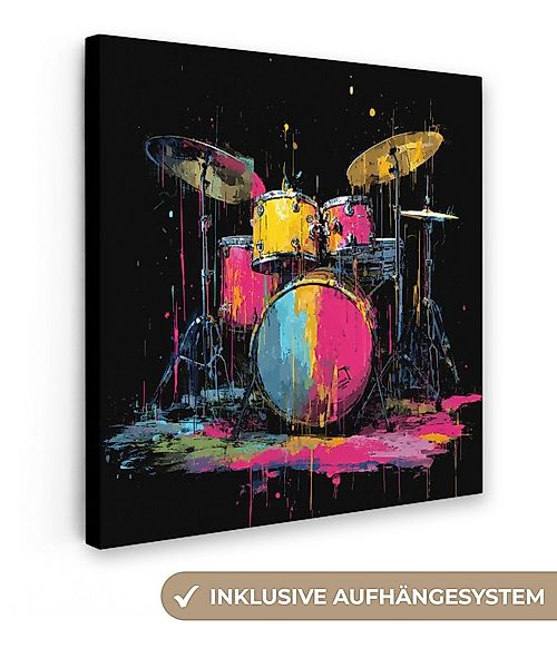 OneMillionCanvasses® Leinwandbild Schlagzeug - Bunt - Farbe - Lebendig, Fot günstig online kaufen