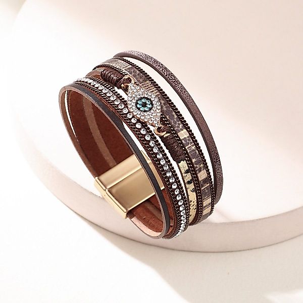 THE FASHION HOUSE Lederarmband Damen Braun günstig online kaufen