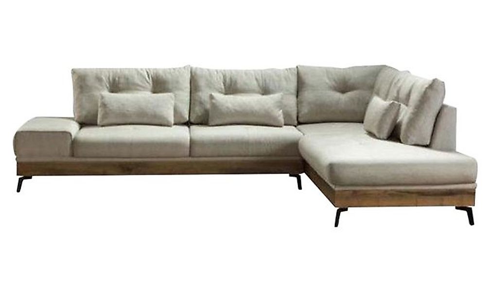 JVmoebel Ecksofa Möbel Holz Couch Wohnzimmer Sofa Couchen Sofas L-Form Möbe günstig online kaufen