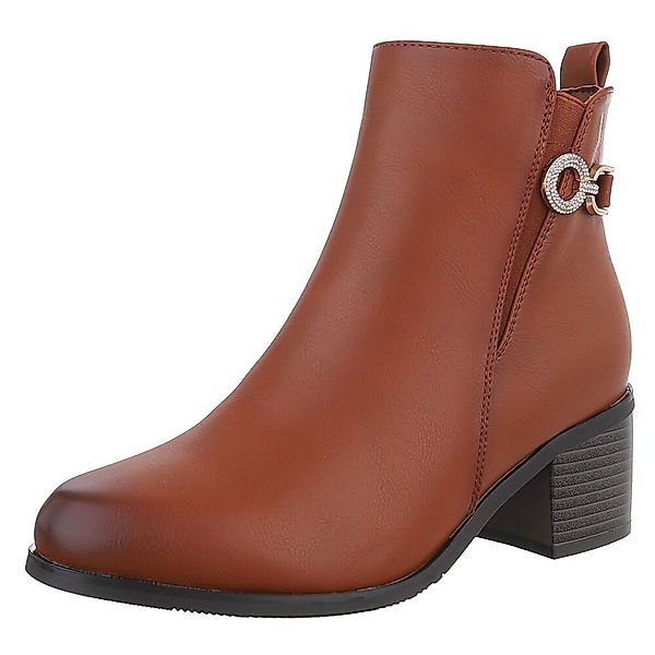 Ital-Design Damen Elegant Stiefelette (88489335) Blockabsatz günstig online kaufen
