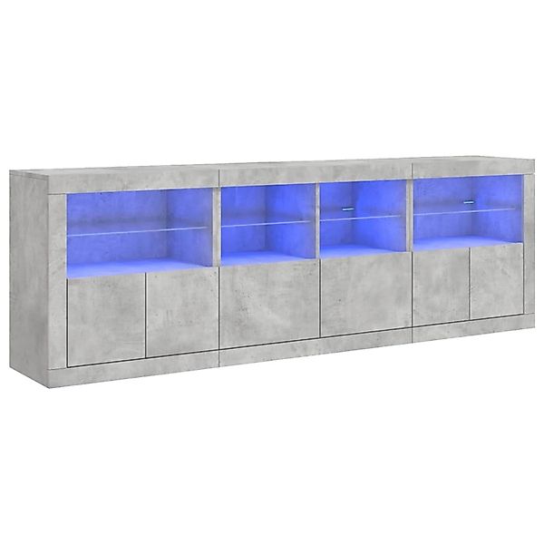 vidaXL Sideboard mit LED-Leuchten Betongrau 202x37x67 cm 3209012 günstig online kaufen