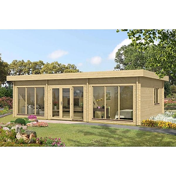 Alpholz Gartenhaus Campus-70 Flachdach Unbehandelt 925 cm x 579 cm günstig online kaufen