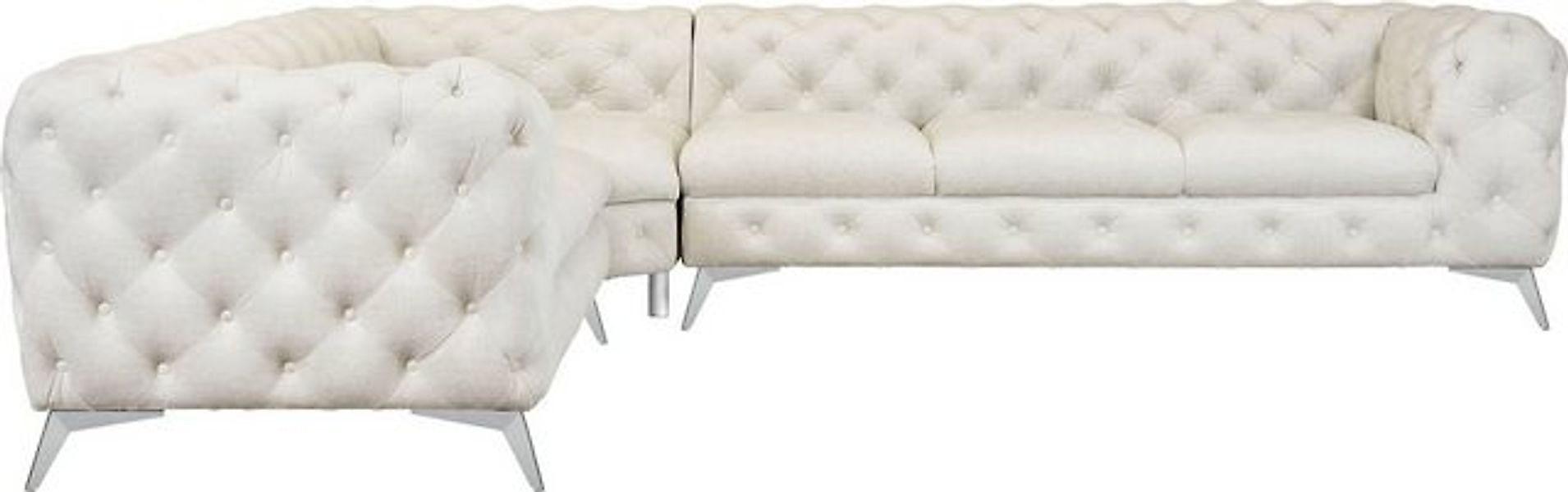 Leonique Chesterfield-Sofa "Ecksofa GLYNIS L-Form mit Wellenunterfederung, günstig online kaufen