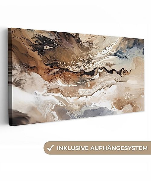 OneMillionCanvasses® Leinwandbild Panorama Abstrakt - Kunst - Farbe - Beige günstig online kaufen