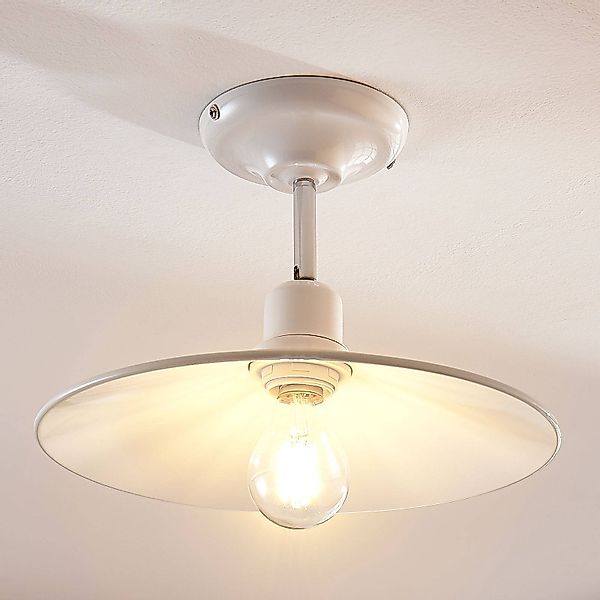 Weiße Metalldeckenleuchte Phinea, Vintagelook günstig online kaufen