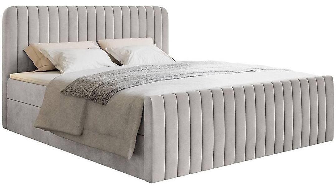 NADUVI Collection | Boxspringbett Adrien Samt mit Stauraum 140x200 günstig online kaufen