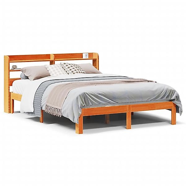 vidaXL Massivholzbett ohne Matratze Wachsbraun 120x200 cm Kiefernholz 33068 günstig online kaufen