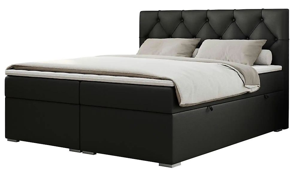 Boxbett mit Bettkasten Alda ¦ schwarz ¦ Maße (cm): B: 180 H: 118 Betten > K günstig online kaufen