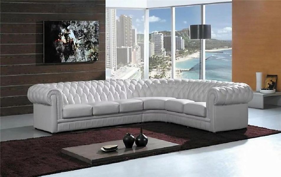 JVmoebel Ecksofa Ledersofa Couch Chesterfield Polster Ecksofa 100% Leder So günstig online kaufen