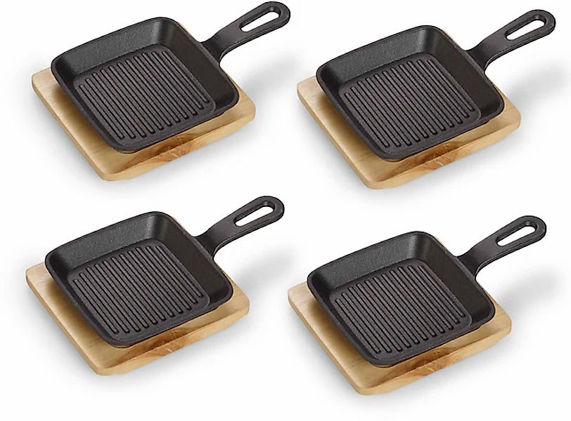ECHTWERK Servierpfanne »4x Quadratische Servierschale mit Grillstreifen«, G günstig online kaufen
