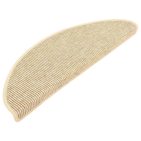 VidaXL Treppenmatten Sisal-Optik 15 Stk. 65x21x4cm Beige Selbstklebend günstig online kaufen