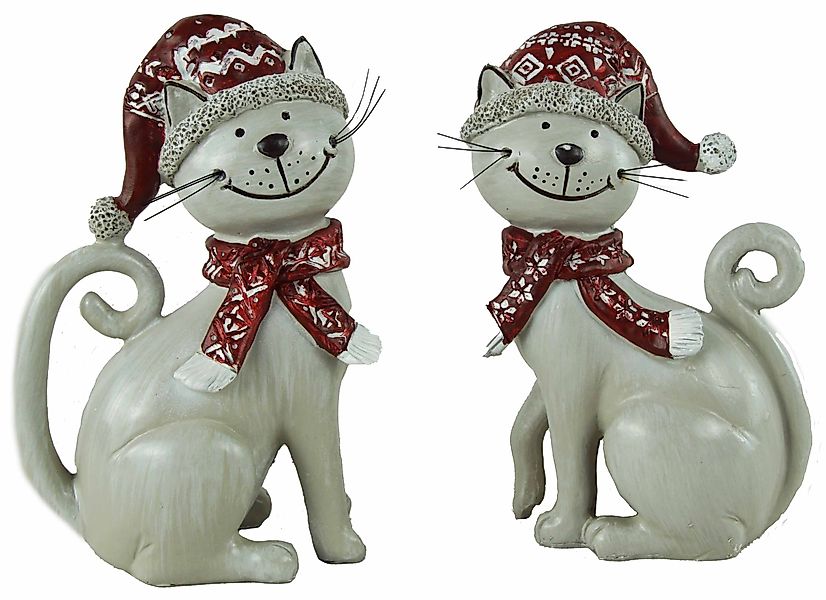Posiwio Dekofigur Weihnachtliche Katze Minka 2er günstig online kaufen