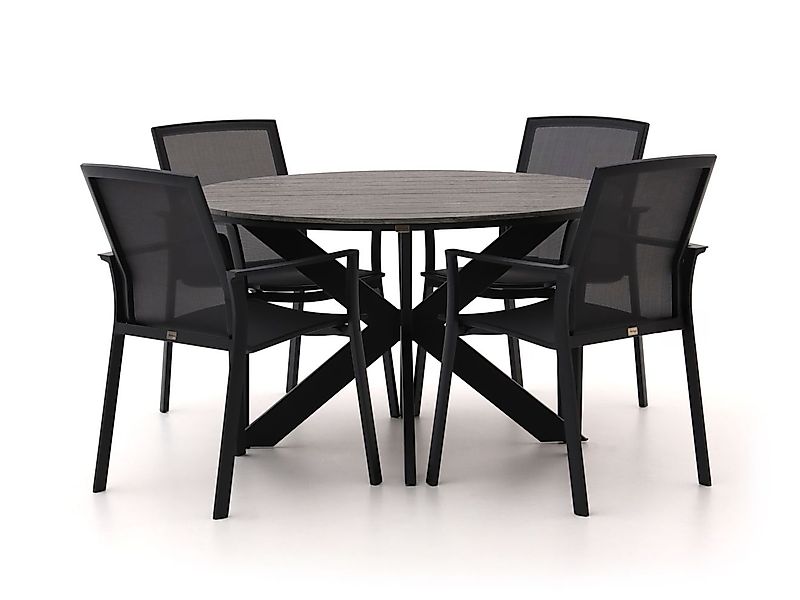Bellagio Dranera/Fidenza ø 126 cm Gartenmöbel-Set 5-teilig stapelbar günstig online kaufen