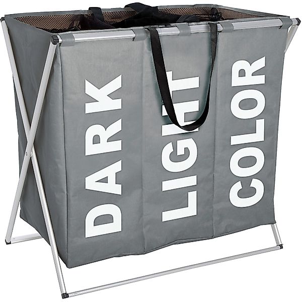 Wenko Wäschesammler & -korb Trio 130, Grau 57 cm x 63 cm x 38 cm günstig online kaufen