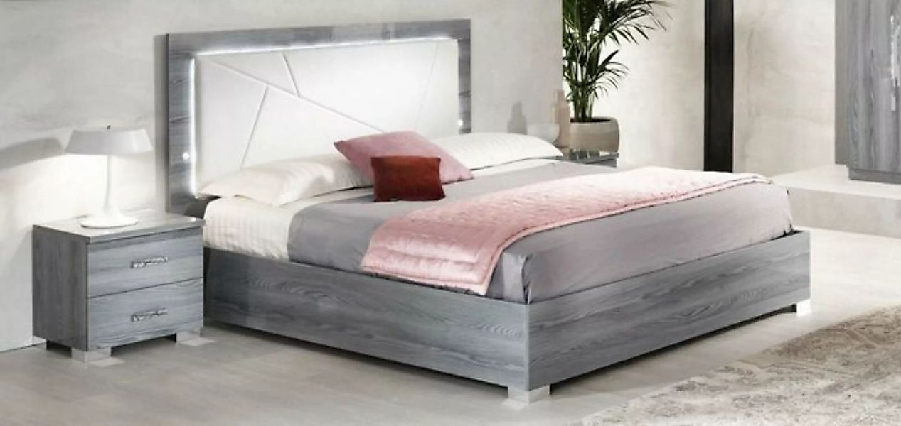 JVmoebel Bett Modern Bettten Grau Bett Italienisch Doppelbett Schlafzimmer günstig online kaufen