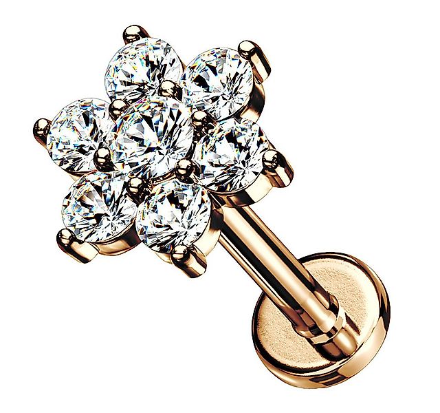 Taffstyle Piercing-Set Tragus Labret Ohr Stecker Piercing flach Zirkonia Bl günstig online kaufen