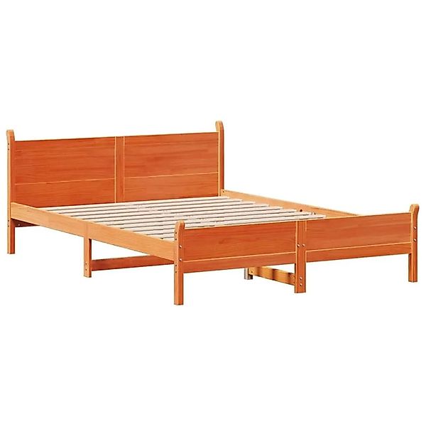 vidaXL Massivholzbett ohne Matratze Wachsbraun 150x200 cm Kiefernholz 85559 günstig online kaufen