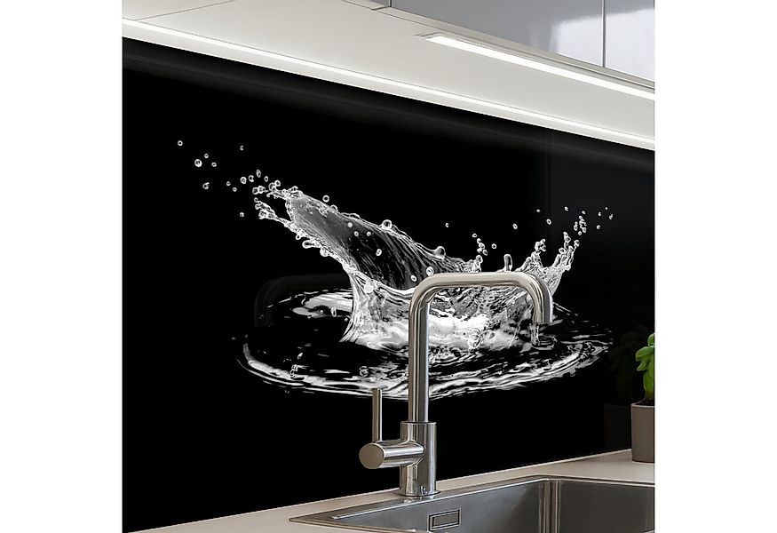 KitchenYeah Küchenrückwand selbstklebend Wasser - Splash - Wasser - Schwarz günstig online kaufen