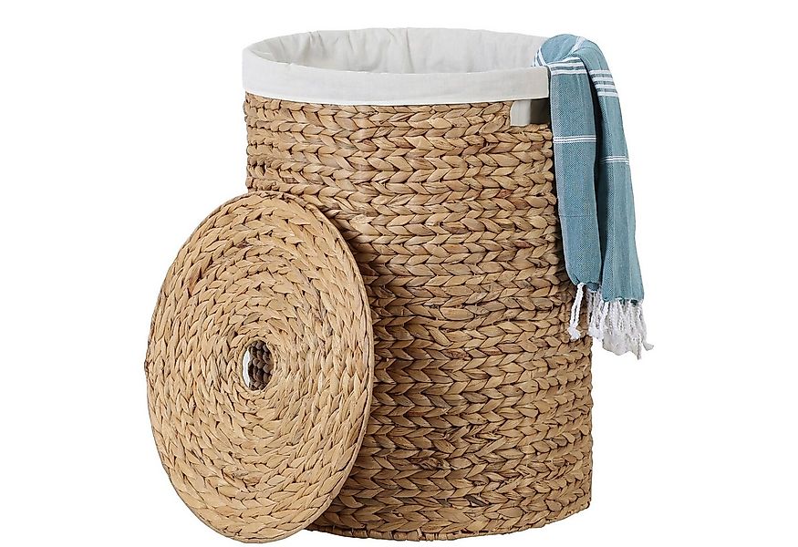 Casa Moro Wäschekorb Aufbewahrungskorb 85L rund mit Deckel & Wäschesack (Bo günstig online kaufen