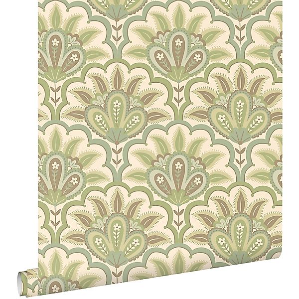 ESTAhome Tapete Orientalisches Barockmotiv Grün 50 X 900 Cm 131034 günstig online kaufen