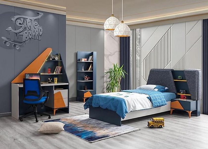 JVmoebel Bett Schlafzimmer Set Kinderzimmer Bett Nachttisch Schreibtisch (4 günstig online kaufen