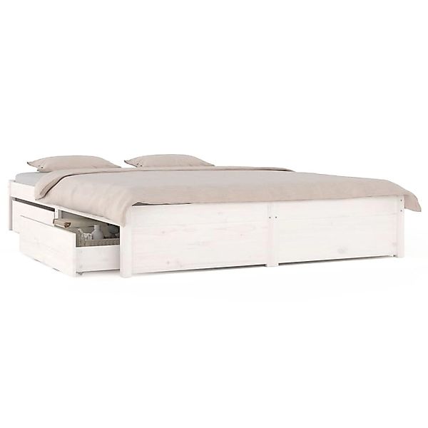 vidaXL Bett mit Schubladen Weiß 180x200 cm 6FT Super King1125334 günstig online kaufen