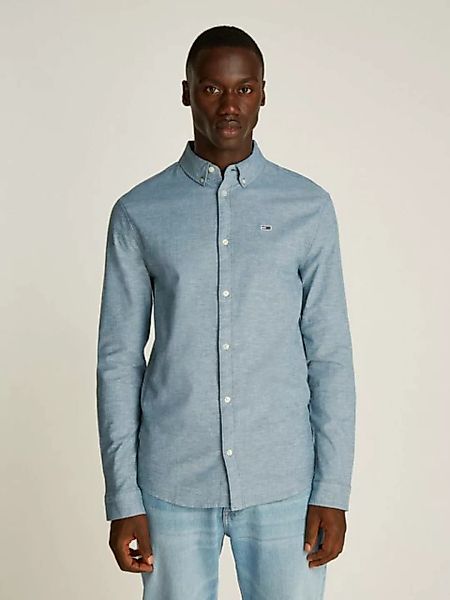 Tommy Jeans Langarmhemd "TJM Slim Stretch Oxford Shirt", mit Flaglabel auf günstig online kaufen